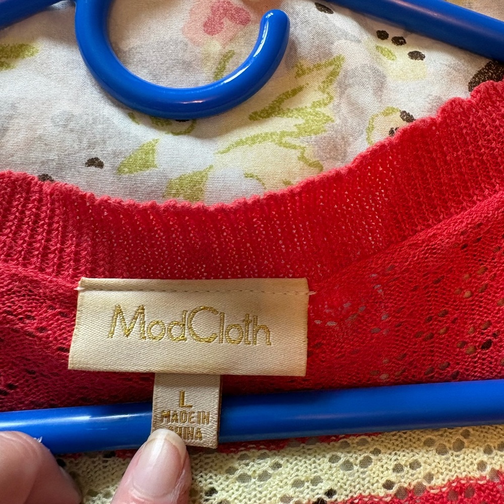 Modcloth Vibrant Red Knit Sweater - Picture 3 of 7